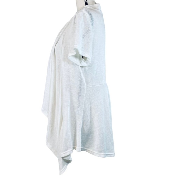 Willi Smith Knit Flowy Open Front Cardigan Womens Small White - Picture 5 of 8